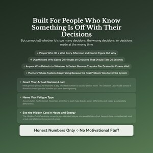 Decision Fatigue Assessment — who this is for and what you get