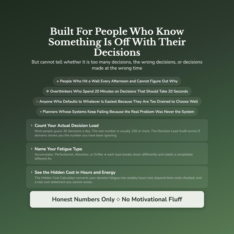 Decision Fatigue Assessment — who this is for and what you get