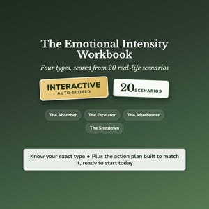 Emotional Intensity Workbook, Why Do I Overreact Self Assessment Quiz, Big Emotions in Relationships and Work, Emotional Triggers Map