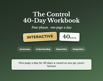 Control Freak Workbook, 40 Day Guided Journal, Letting Go of Control Prompts, Learn to Delegate & Rest, Stress Relief Self Care Journal