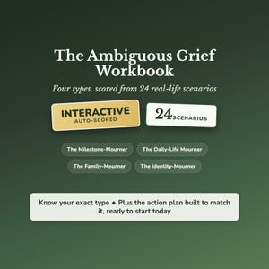 Ambiguous Grief Workbook Quiz — Unresolved Loss Assessment — Disenfranchised Grief Test — Digital Download