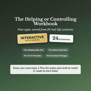 Helping vs Controlling Workbook, Fixer Personality Quiz, Codependency and Control Issues, People Pleasing, Relationship Self Reflection