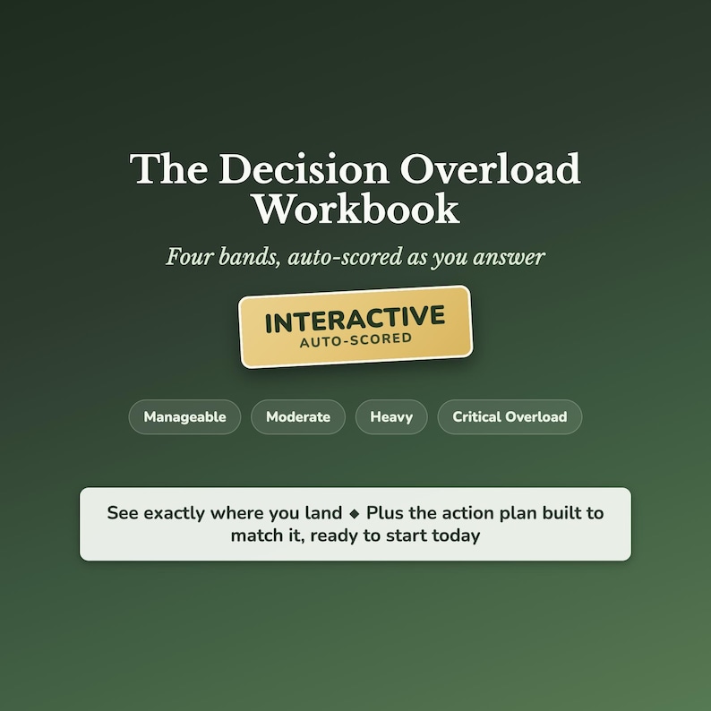 Decision Fatigue Workbook, Pre Decide System, Daily Routine & Default Choices Builder, Mental Load Self Help, Choice Overload Worksheet image 1