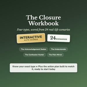 Closure After a Breakup Workbook, Why You Can't Get Closure, Letting Go of What Was Never Said, Moving On Help, Interactive Self Assessment