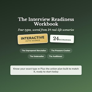 Job Interview Prep Workbook, Readiness Quiz, Career Change Confidence, Practice & Storytelling Skills, Stop Underselling Yourself