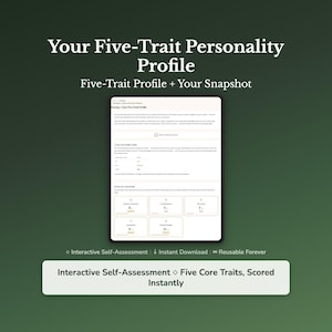 Big Five Personality Traits Workbook – OCEAN , Enneagram, Ikigai, Life Audit – Interactive Self-Assessment