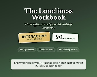 Loneliness Workbook, Feeling Lonely Self Assessment Quiz, Emotional Loneliness Help, Mental Health Workbook, Social Connection