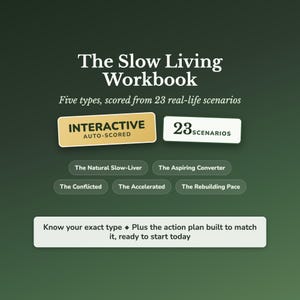 Slow Living Readiness Workbook – Intentional Living, Burnout – Digital Self-Discovery Tool
