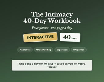 Fear of Intimacy Journal, Emotional Intimacy Workbook, 40 Day Guided Journal, Relationship Self Help, Fear of Closeness and Vulnerability