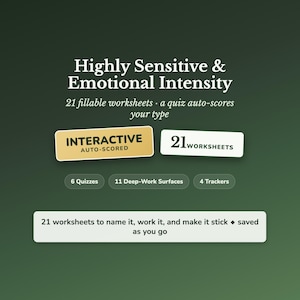 Highly Sensitive Person Workbook, HSP Empath Worksheets Bundle, Overstimulation & Big Feelings, Emotional Intensity, Emotional Regulation