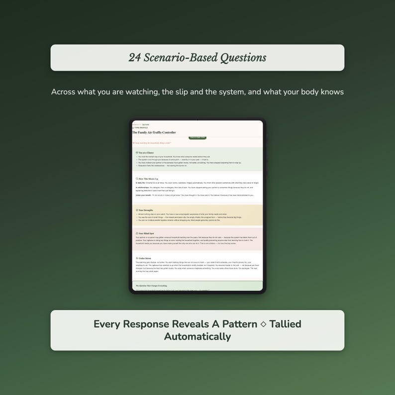 Mental Load Quiz — interactive section preview, mental load