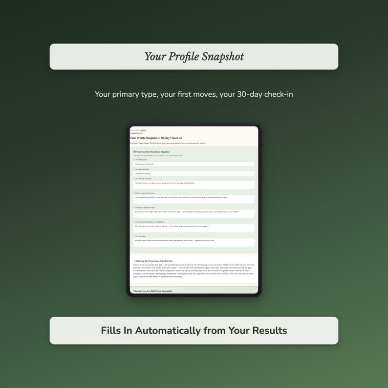 Interview Prep Quiz & Workbook — action plan and next steps preview
