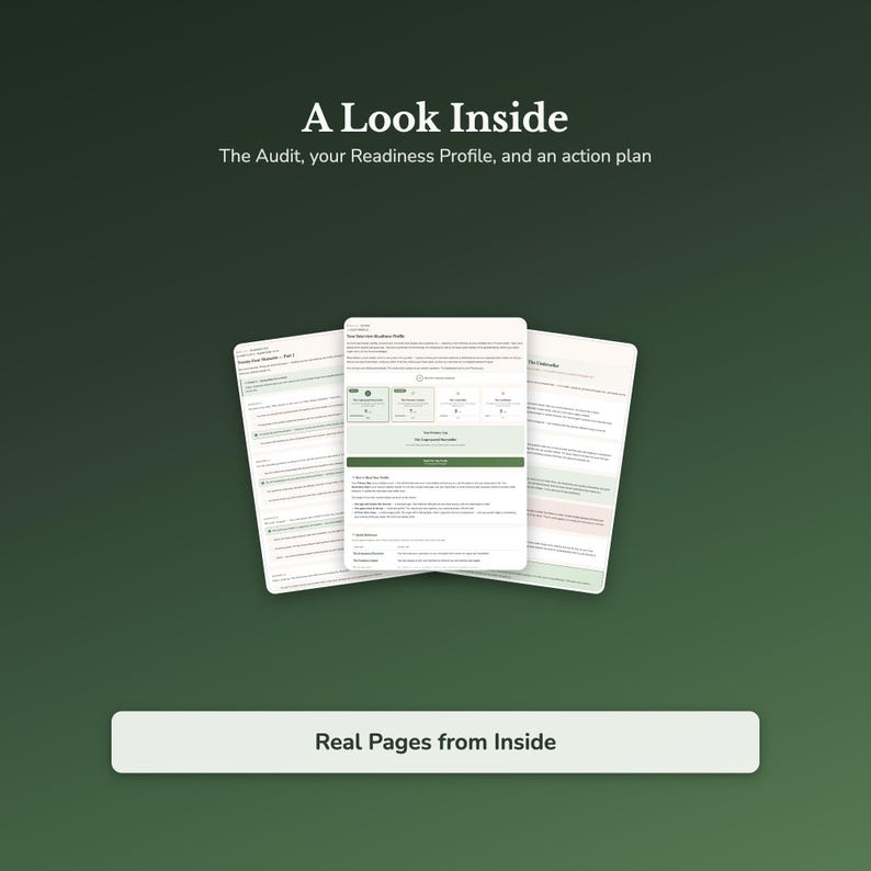Interview Prep Quiz & Workbook — exercise and tool preview, interview prep