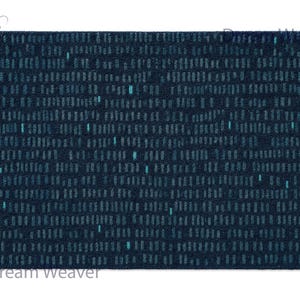 Alfombra de lana tejida a mano / Alfombra moderna con estampado binario azul marino - Hecha en India