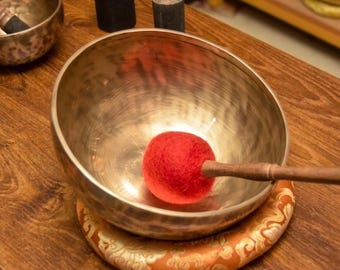 Tibetan Singing Bowl Set with Mallet and Cushion | Healing Sound Therapy | Yoga, Chakra & Mindfulness Gift