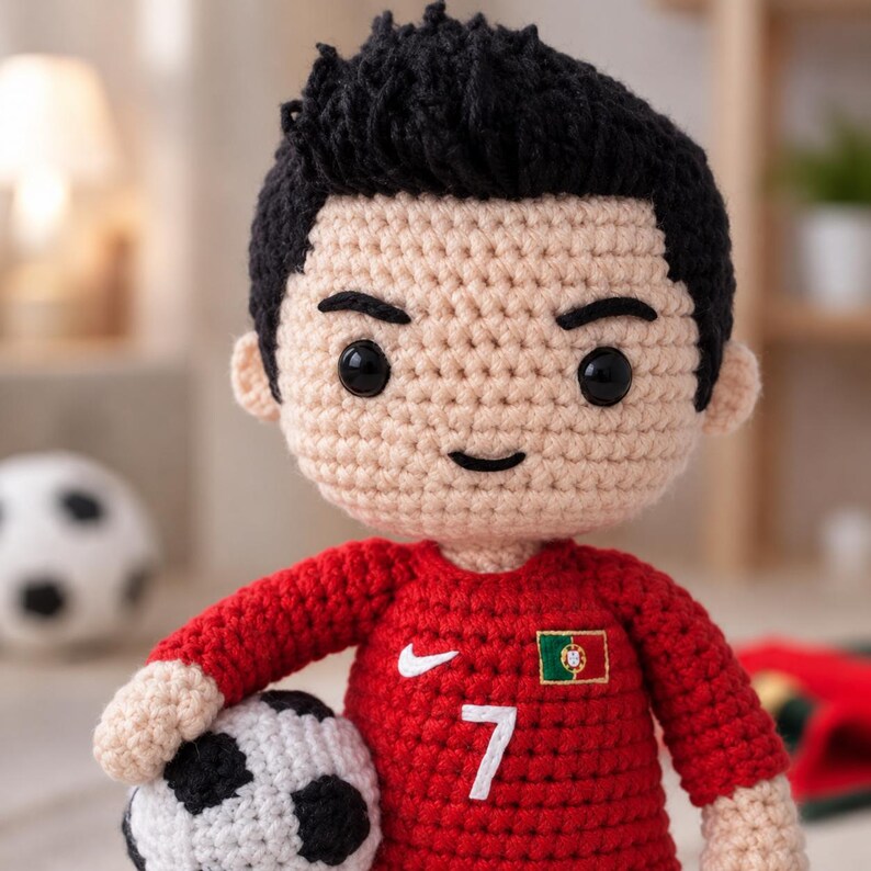 Amigurumi Soccer Player Crochet Pattern , CR7 Inspired Plush Toy PDF - Etsy
