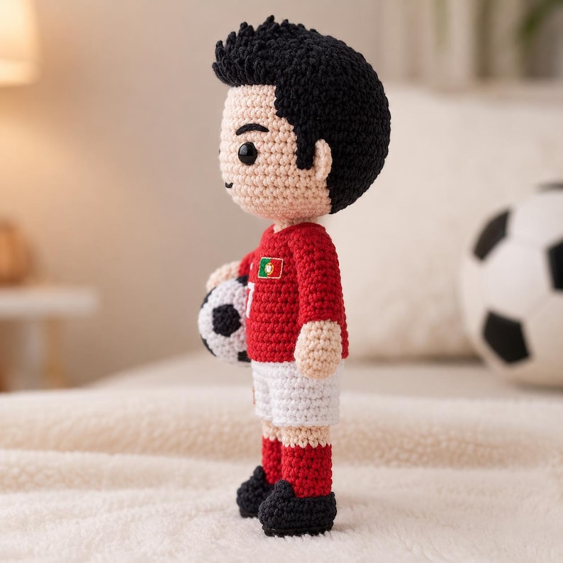 Amigurumi Soccer Player Crochet Pattern , CR7 Inspired Plush Toy PDF - Etsy