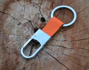 Leather Key chain Key ring double-sided - Handmade