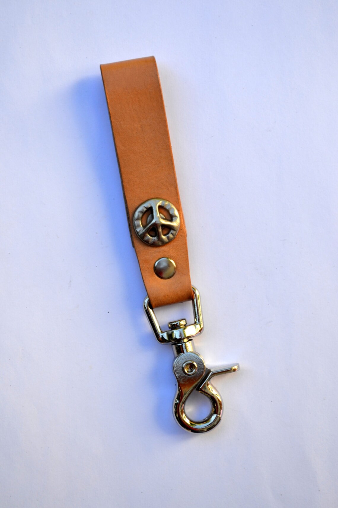 Natural leather heavy duty belt loop key chain / key holder Etsy