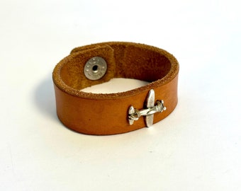 Airplane Leather bracelet - Customizable