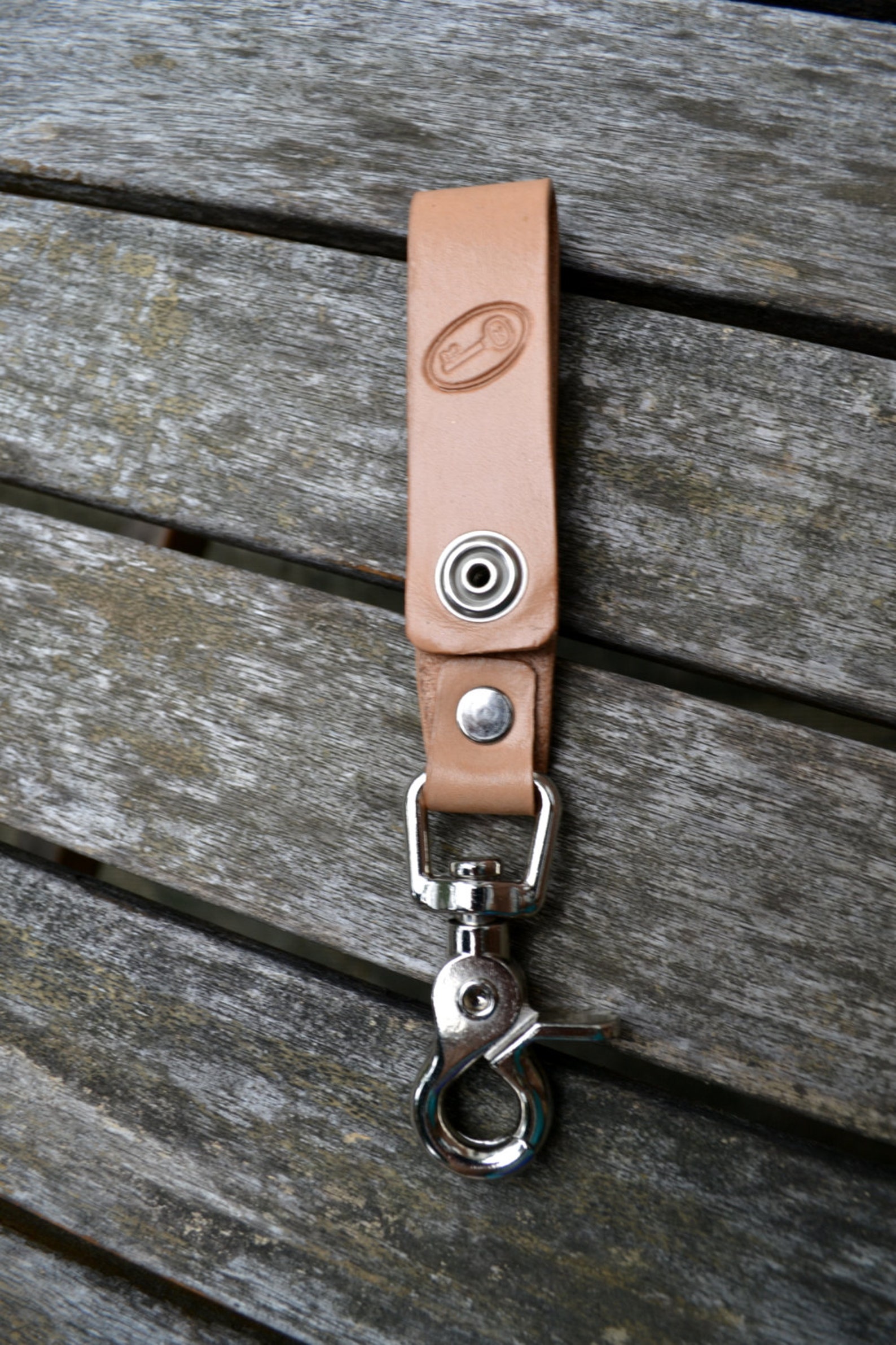 Natural leather heavy duty belt loop key chain / key holder Etsy