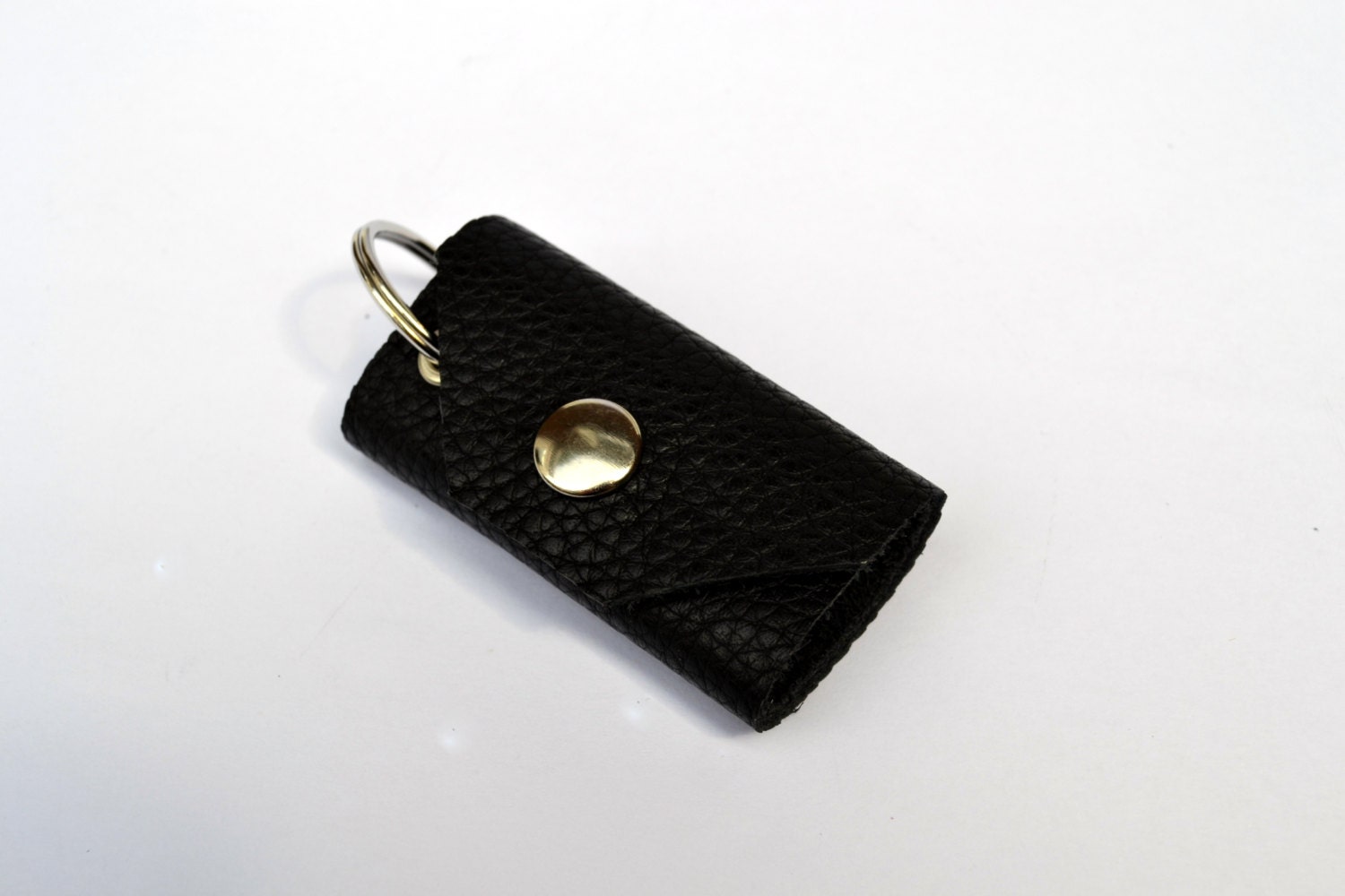 Black Leather Case / Keychain for Loyalty Shopping Cards - Etsy