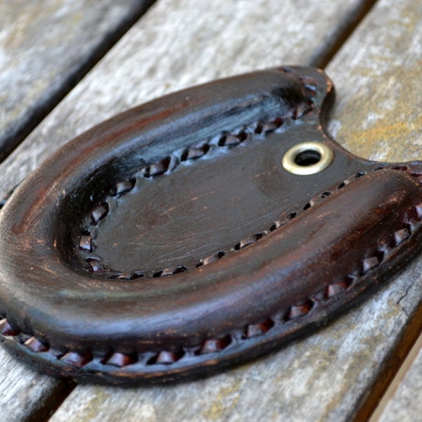 Aged leather horseshoe for Luck - Handmade