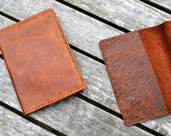 Leather passport cover - Hand stitched
