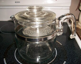 Vintage Pyrex Range Top Percolator 6 Cup 7756Clear Glass Flameware Stove Coffee PotVery Good ConditionVintage Wedding Gift Vintage Pyrex Range Top Percolator 6 Cup 7756Clear Glass Flameware Stove Coffee PotVery Good ConditionVintage Wedding Gift