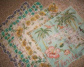 Ladies Vintage Hankies Collection of 4 Beautiful Ladies Handkerchiefs Mid Century Handkies Very Nice 3 New Vintage Hankies