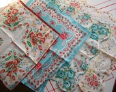 Ladies Vintage Hankies Collection of 4.Nice Ladies Handkerchiefs Mid Century Handkies Very Nice