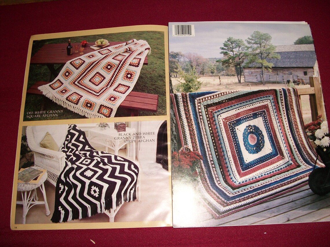 Crochet and Knit Afghan Books..Set of 2 Books & 2 Etsy