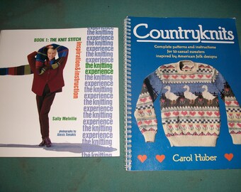 Sweater Knitting Pattern Books...Countryknits and Book 1 the Knit Stitch...Lot of Sweater Knitting Patterns...Actual Books...