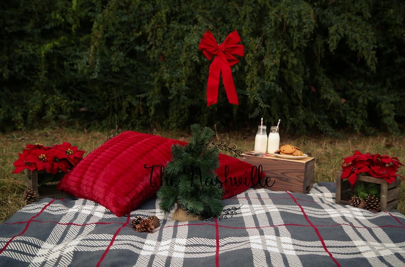 Holiday set up milk and cookies Christmas digital background Download Only Download Only