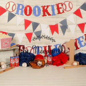 Rookie of the year baseball theme birthday DIGITAL background sports  Download Only