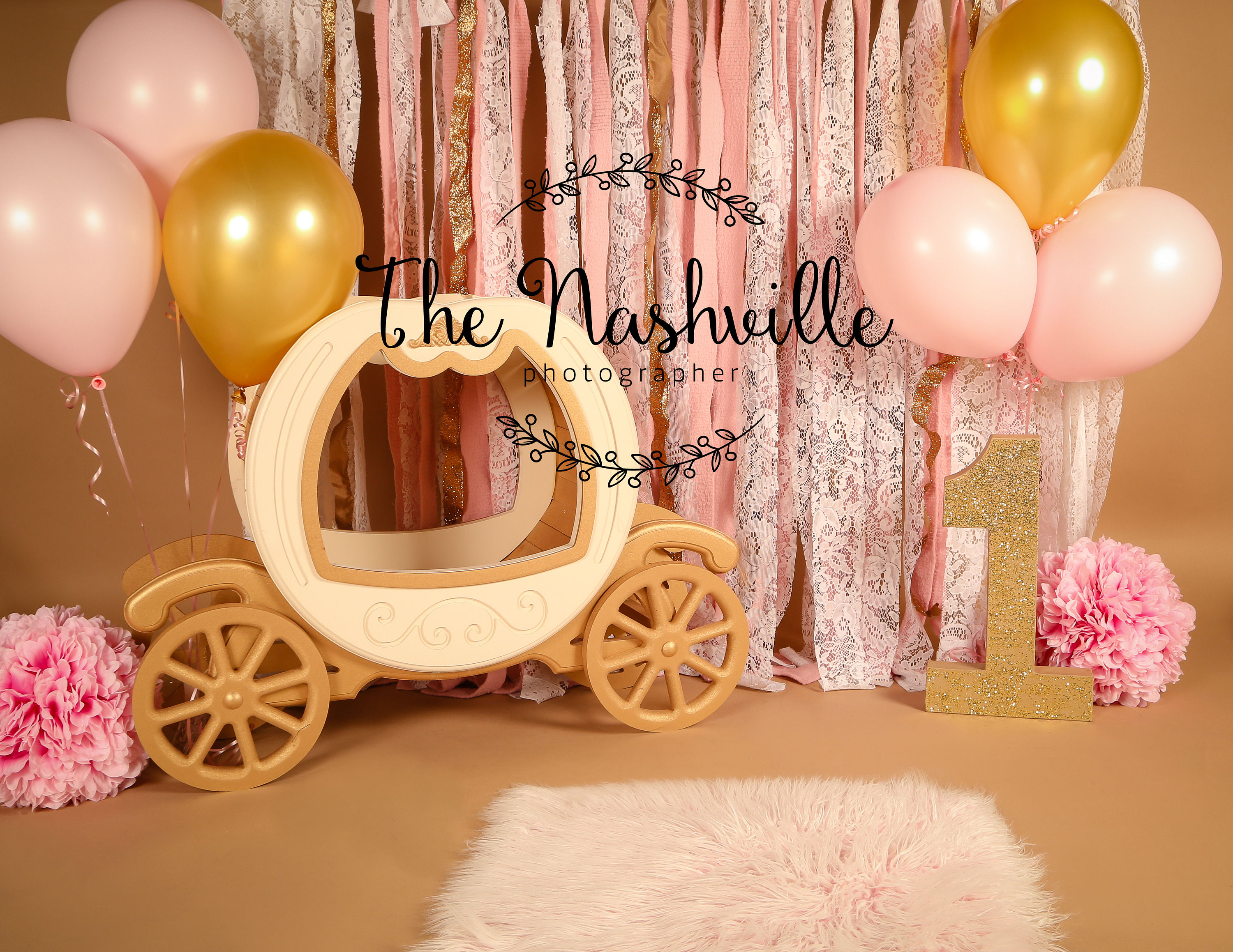 First Birthday Princess Carriage Digital Background Backdrop - Etsy