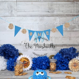 Primer cumpleaños Cookie Monster basado digital temática Descargar sólo descargar solamente