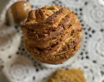 Cruffin mit Sauerteig | ca. 420g | Handgemacht mit Orange, Walnuss & Vanille | Gebäck | Brot backen | Weizenbrot | Kuchen | Muffin | Dessert