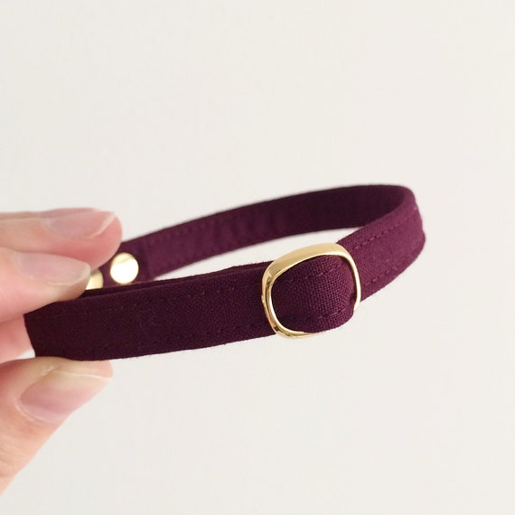 Burgundy Breakaway Cat Collar Etsy