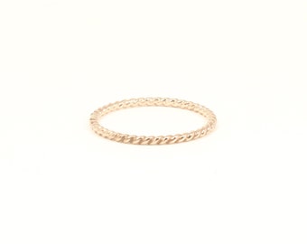 Gold Filled Twisted Stacking Ring, Stackable Ring, Delicate Ring