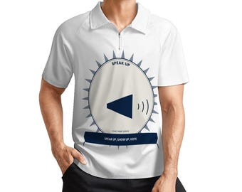 Zip Polo Shirts for Men Relaxed Fit civic02megaphone
