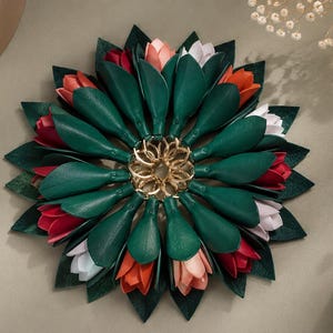 Leather Tulip Flower Keychain Pattern | Floral Key Fob Template (PDF Download)