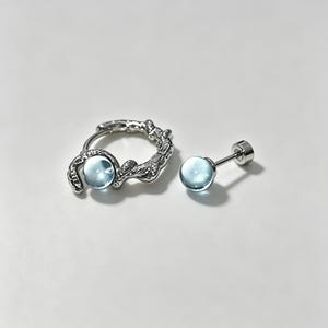Maansteen slang titanium stalen oorbellen set, 316L chirurgisch staal hypoallergene oorbellen, , sierlijke slangensieraden voor gevoelige oren