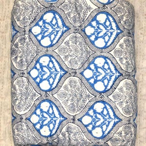 floral Pattern, Blue Floral Block Print & Soft Cotton Bedspread Indian Razai Reversible Comforter Quilt Blue quilt Indian kantha