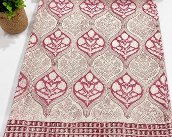 Handmade Block Print Kantha Quilt, Pink Floral Cotton Quilt, Indian Hand Block Bedspread, Reversible Kantha Blanket, Boho Bedding Throw