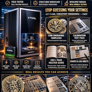 xTool F2 Ultra Laser Engraving System | MOPA Fiber, Coin Templates & Calibration Toolkit