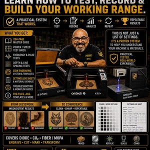 Laser Engraving Guide for Beginners, A PDF on Settings and Calibration, Test Grids with Practical Workflows