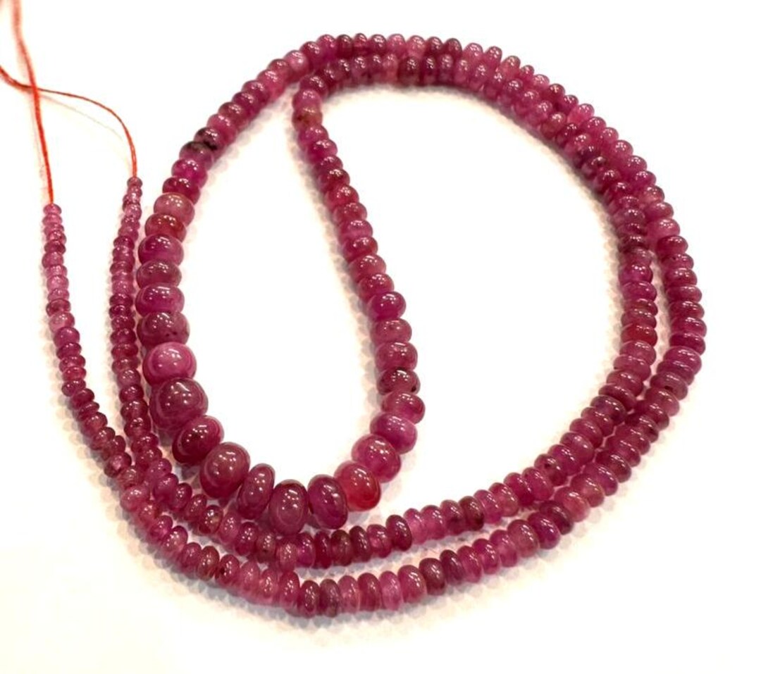 Red Ruby Beads | Natural Ruby Smooth Rondelle Beads | AAA+ Quality Ruby ...