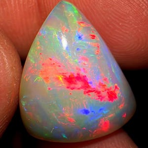 Opale de feu Welo Cabochon Forme Fantaisie, 13,85 Carats - Opale de feu arc-en-ciel Pierre Libre pour la Création de Bijoux, Opale Naturelle Taille Bague