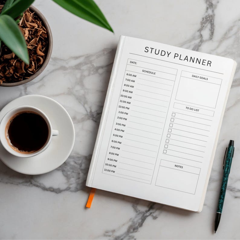 Study Planner Printable PDF | Daily Student Planner | Minimal Academic ...